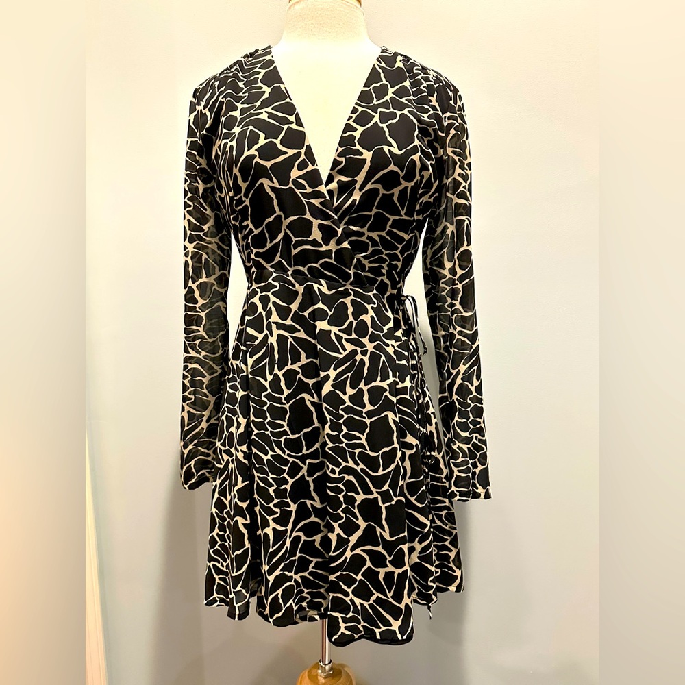 WAYF animal print Wrap Dress. Size Small